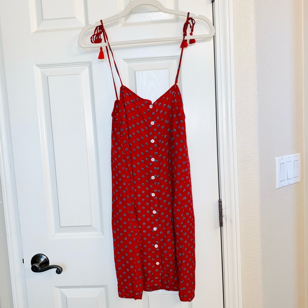 💥SALE!!💥 Faithful the brand red strappy mini dress button down flattering